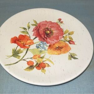 ♦️ Country Fresh glass lazy Susan with a floral design, 8 1/2 inches. Used